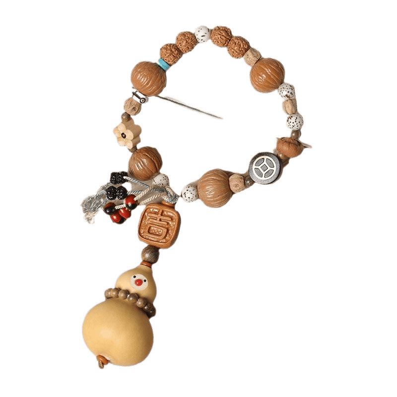 Trendiges Unisex Ethnische Kleine Kürbis Wénwán Perlenarmband für Glück und Wohlstand