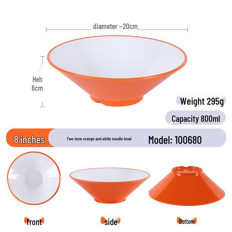 Zhebu A8 Commercial Melamine Conical Ramen Bowl