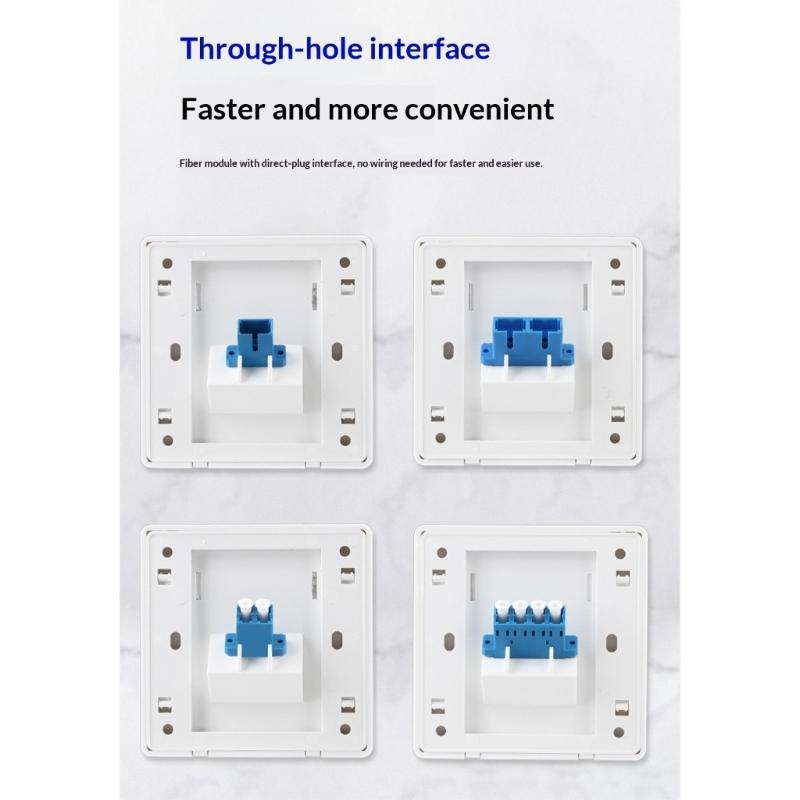 86mm Fiber Opticals Wall Plate LC Fiber Opticals Panel Networking Fiber Socket For Single Or Double Port Installation