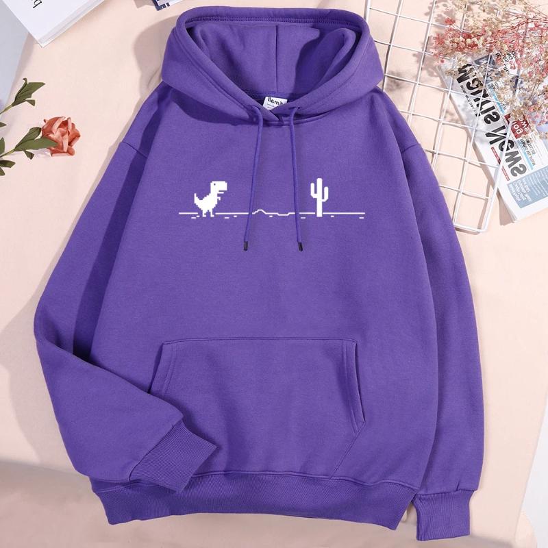 Malfunction Little Dinosaur Hoody Men Women New Thicken Pullover Hoodie Cute Pocket Sweatshirt Autumn Warm O-Nec Hoody