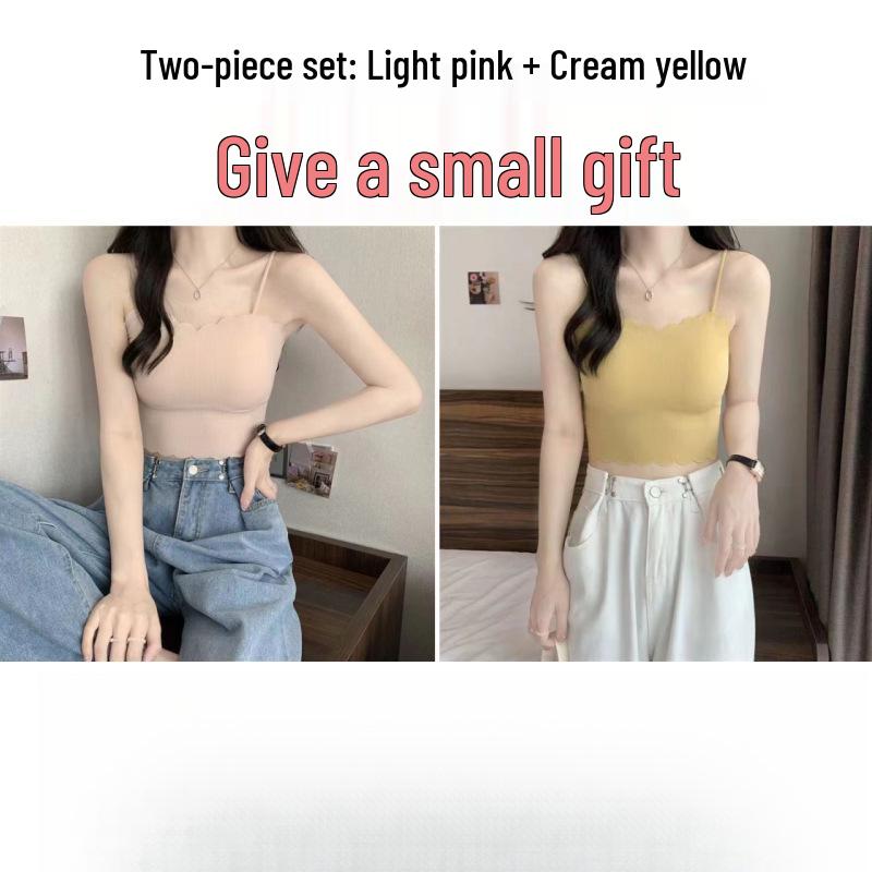 Trägerloses Camisole aus Eis-Seide: Gepolstert, Ohne Bügel, Dünner Stil für Schülerinnen - Perfekte Sommer-Unterwäsche oder Oberbekleidung