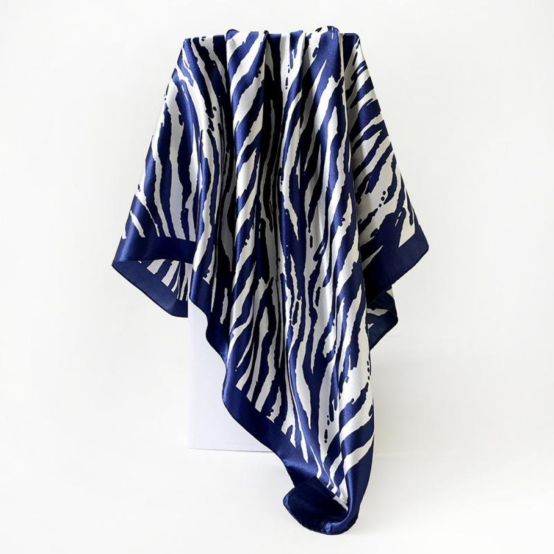 90cm silk scarf zebra pattern women's new arrival bag headscarf shawl artificial silk satin printing square scarf