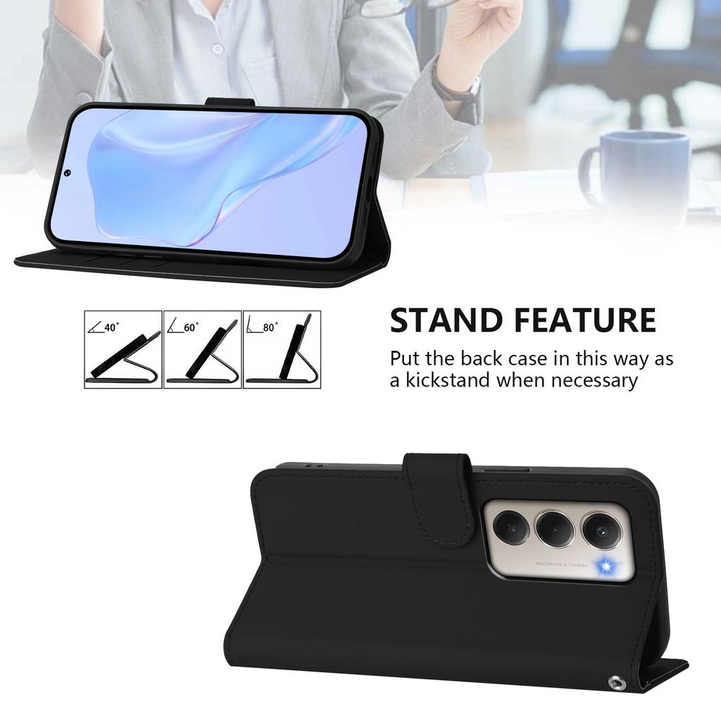 For Xiaomi Redmi 15 5G Case Solid Color Wallet Leather Phone Cover with Strap