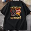 Circumcision Survivor Funny Cat Meme T-shirt Brainrot T Shirt Unhinged Clothes Weird Tee Shirt Mens Clothing Streetwear Tshirt