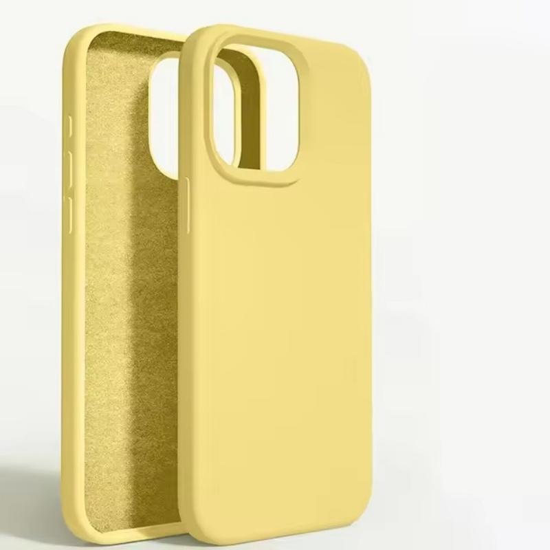 

Роскошный жидкий силиконовый чехол мягкая защита для iPhone 16 15 14 13 12 11 Pro Max Plus Mini защитные аксессуары для телефонов 7 8 XS XR X iPhone 15 Pro Max жёлтый