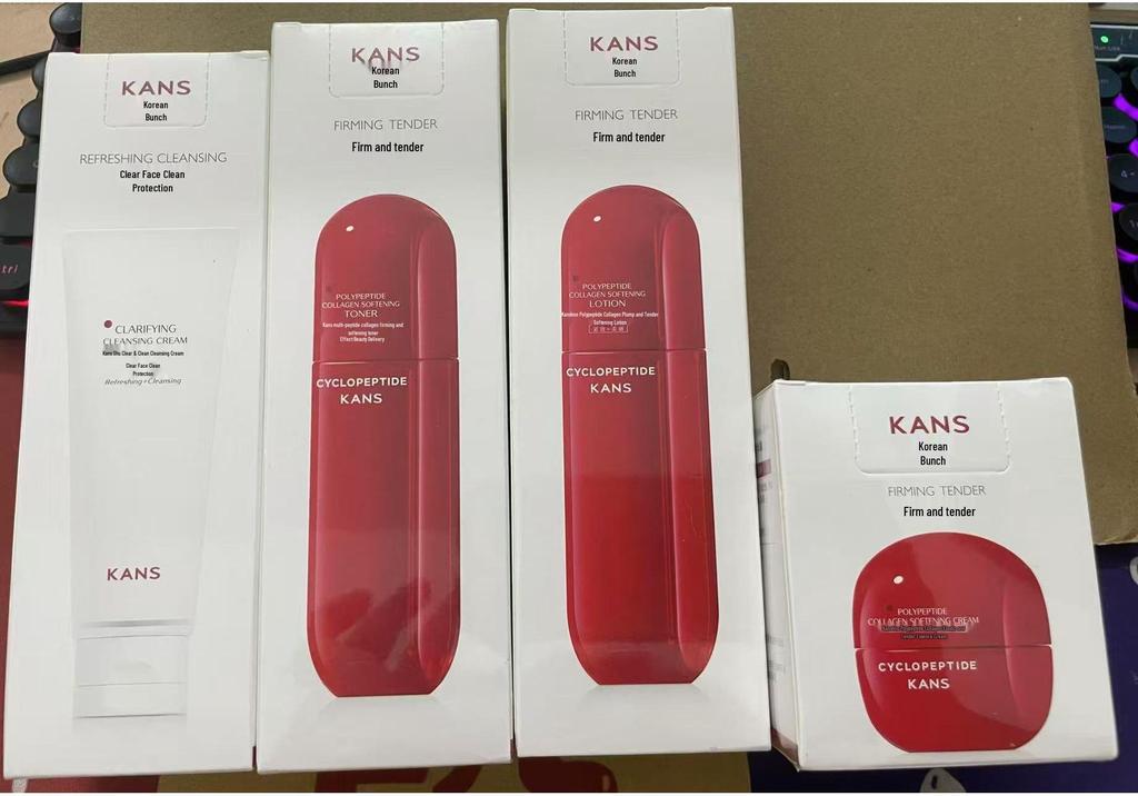 Han Shu Rood Slank Peptide Collageen Cadeauset: Reiniger, Toner, Lotion, Gezichtscrème, Essence (5-delige set)