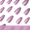 Stylish Pink & Purple Glitter Long Almond Nail Art Set - 24 Pieces
