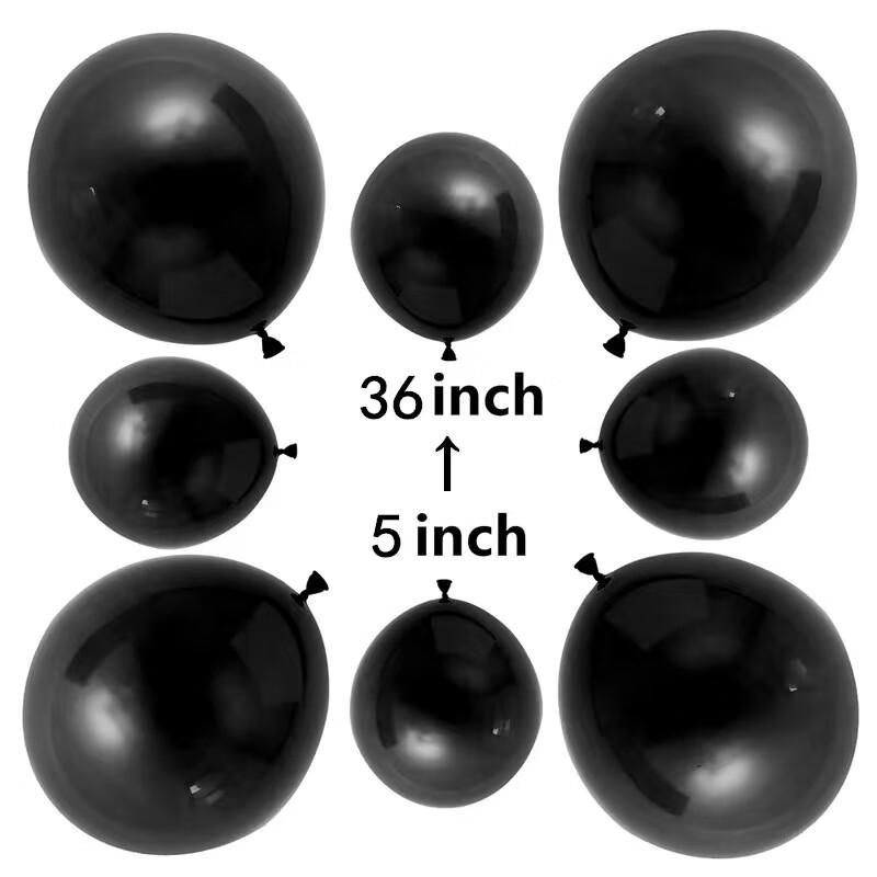 Matte Black Latex Party Balloons