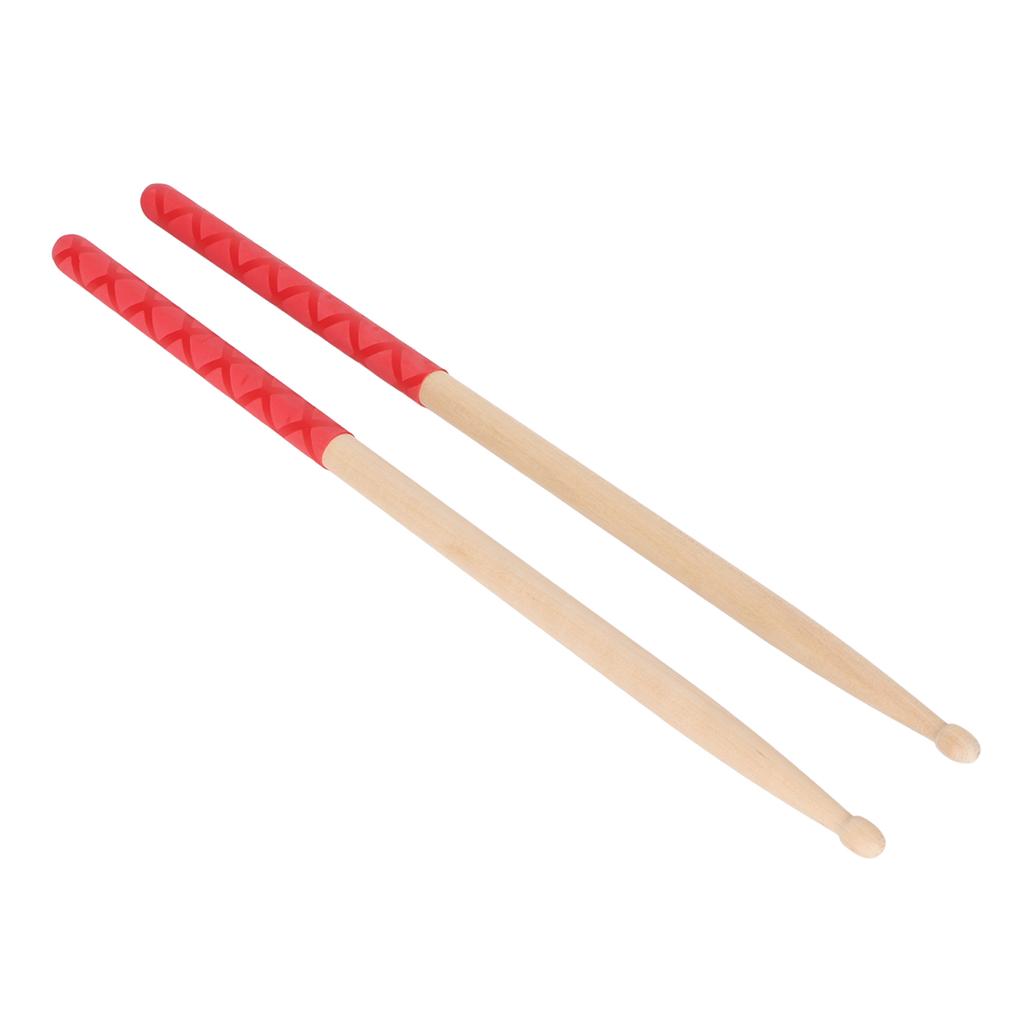 5A Drum Sticks for Adults Kids Beginners Maple Wood Tip Drumsticks with Anti Slip Rubber Handle for