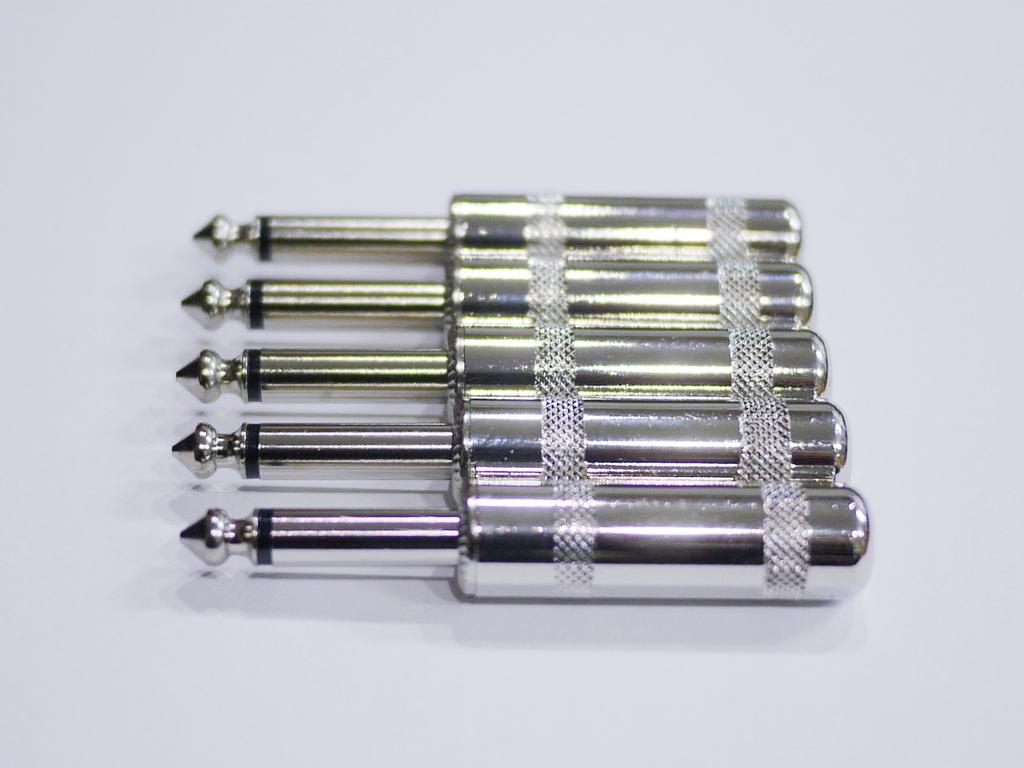 6.35mm Plug, Mono Straight (S-Type), Switchcraft #280 Type, SFA2-SCJC280x5, Set of 5, for DIY Shielding
