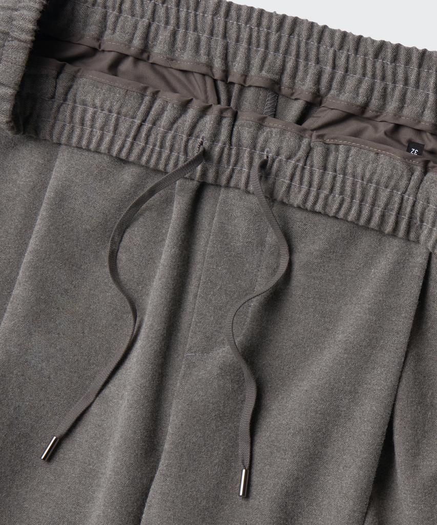 Musinsa Standard Brushed One-Pleat Wide Elastic Slacks [Heather Beige]