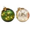 2Pcs Christmas Ball Ornament with LED Light Shatterproof Battery Powered Ball Desktop Decoration Xmas Party Home Mantel Table Centerpiece Decor