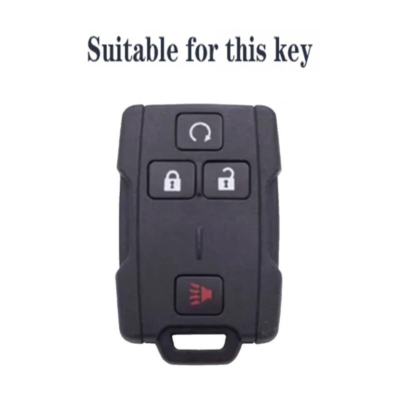 Silicone Car Key Cover Case Fob For Chevrolet Suburban Silverado Gmc Terrain Yukon Tahoe Sierra Smart Auto Accessories Key Ring