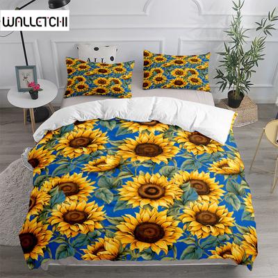 Fluid Sunflower Blue Duvet Cover Set King Queen Double Full Twin Single Size Duvet Cover Pillow Case Bed Linen Set