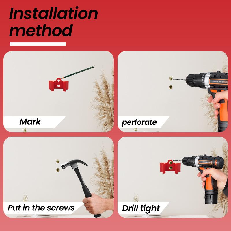 1PC broom rack, easy to install home interior broom mop placement rack, plastic tools