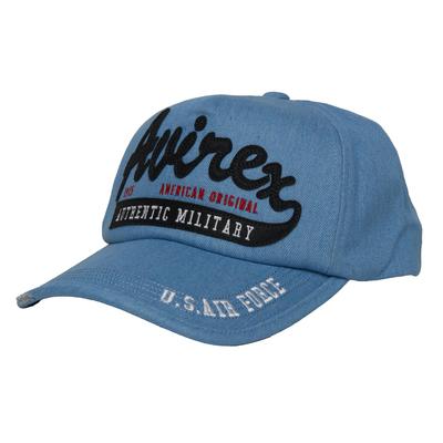 AVIREX Denim Cap with Felt 80315800 Strapping, Blue,