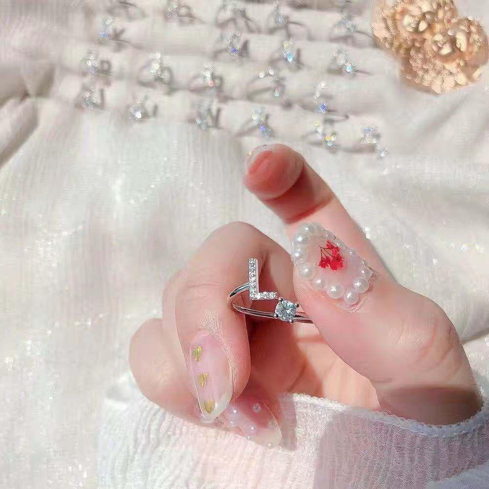 Adjustable Alphabet Rings: Trendy Japanese & Korean Student Accessories