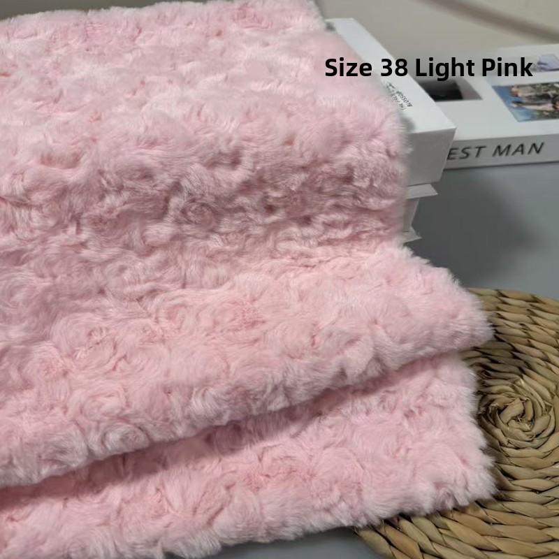 Thickened Rabbit Fur Brushed Cotton Doll DIY Fabric Rose Patterned Fur Collar Clothing Material Home Decor Sponge Pad Fabric