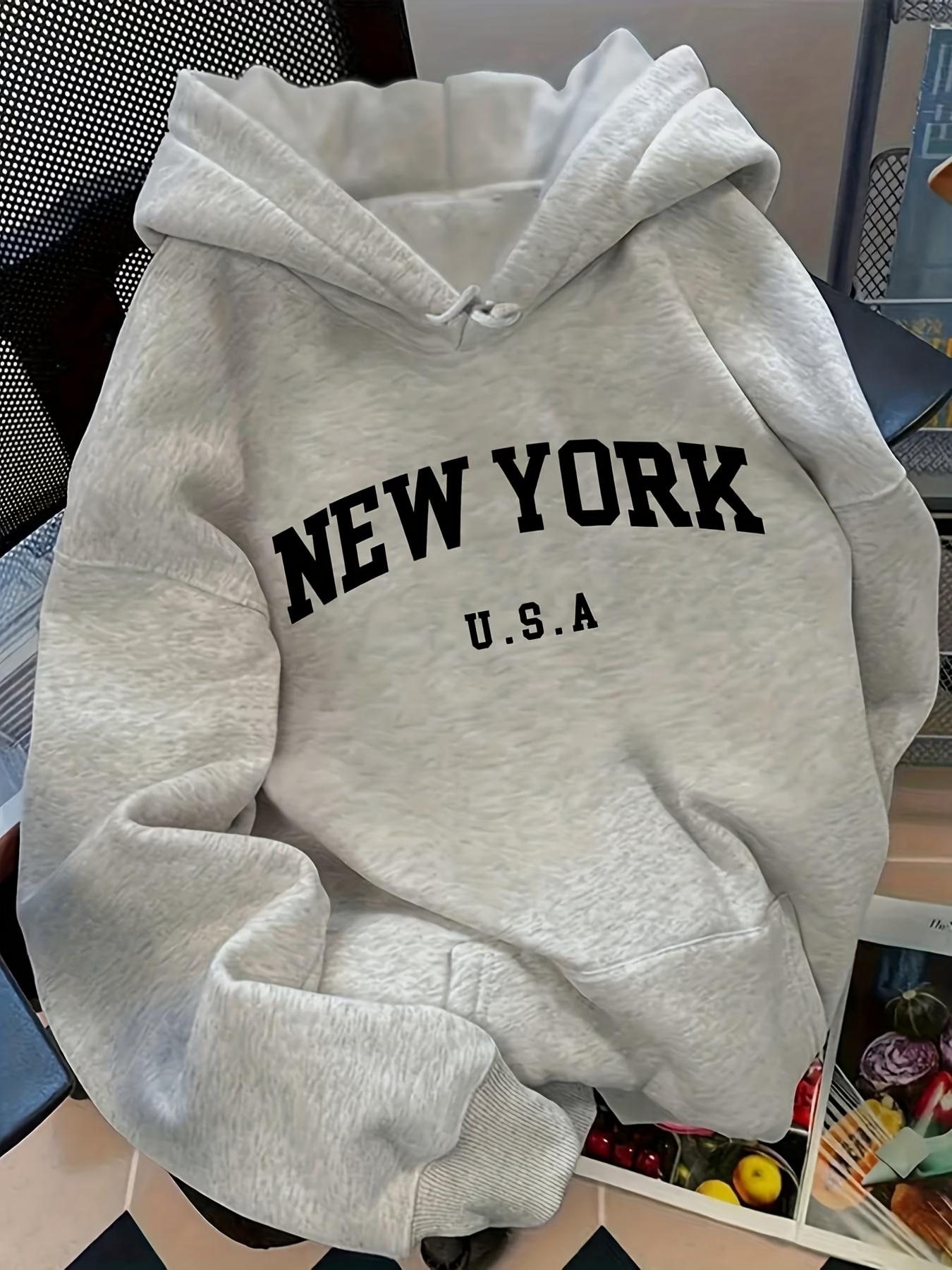 

Women s Hoodie Relaxed Fit Women s Hoodie NEW YORK U S A Lettering Pullover Sweatshirt Everyday Casual Outfits Casual Trend 3XL