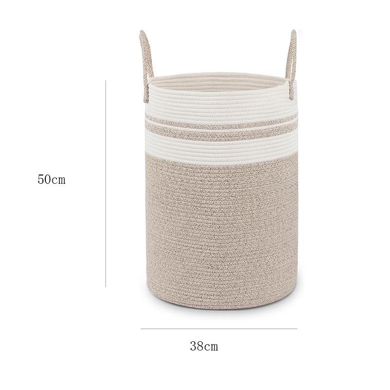 Cotton Rope Woven Storage Basket, Bamboo Basket, Dirty Clothes Basket, Hand-held Folding Miscellaneous Basket