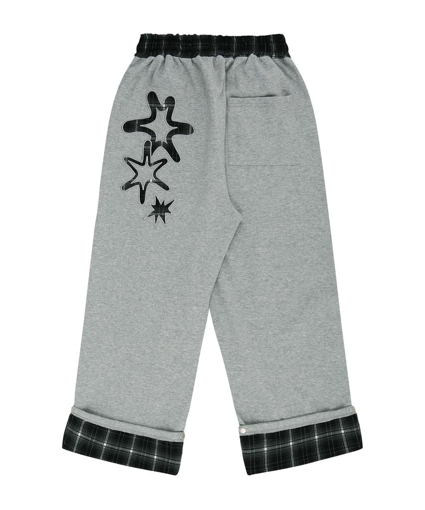 Pantalons de jogging à carreaux enroulables FACILEMENT NON FACILEMENT - Gris