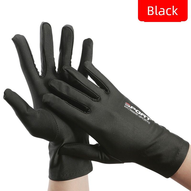 

Driving Sun Protection Gloves Men and Women Summer Open Finger Thin Ice Silk Leakage Two Finger Half Finger Tea Picking Cycling Lure Fishing [Spandex glue-free] All Black L 1 pair One size