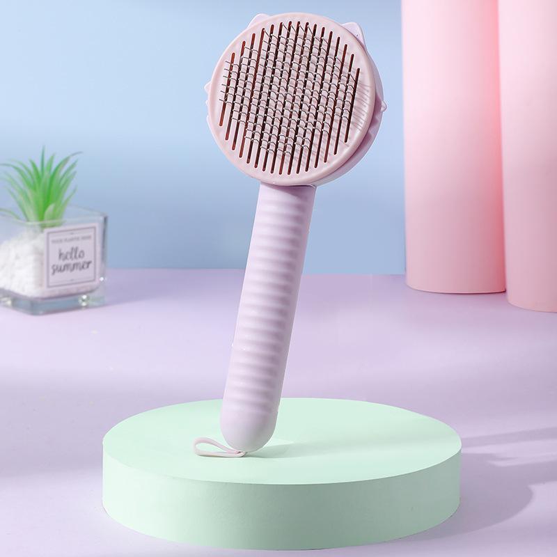 

Hot Selling Pet Comb Cleaning Beauty Cat Hair Removal Steel Needle Comb Dog Hair Removal Brush Supplies розовый