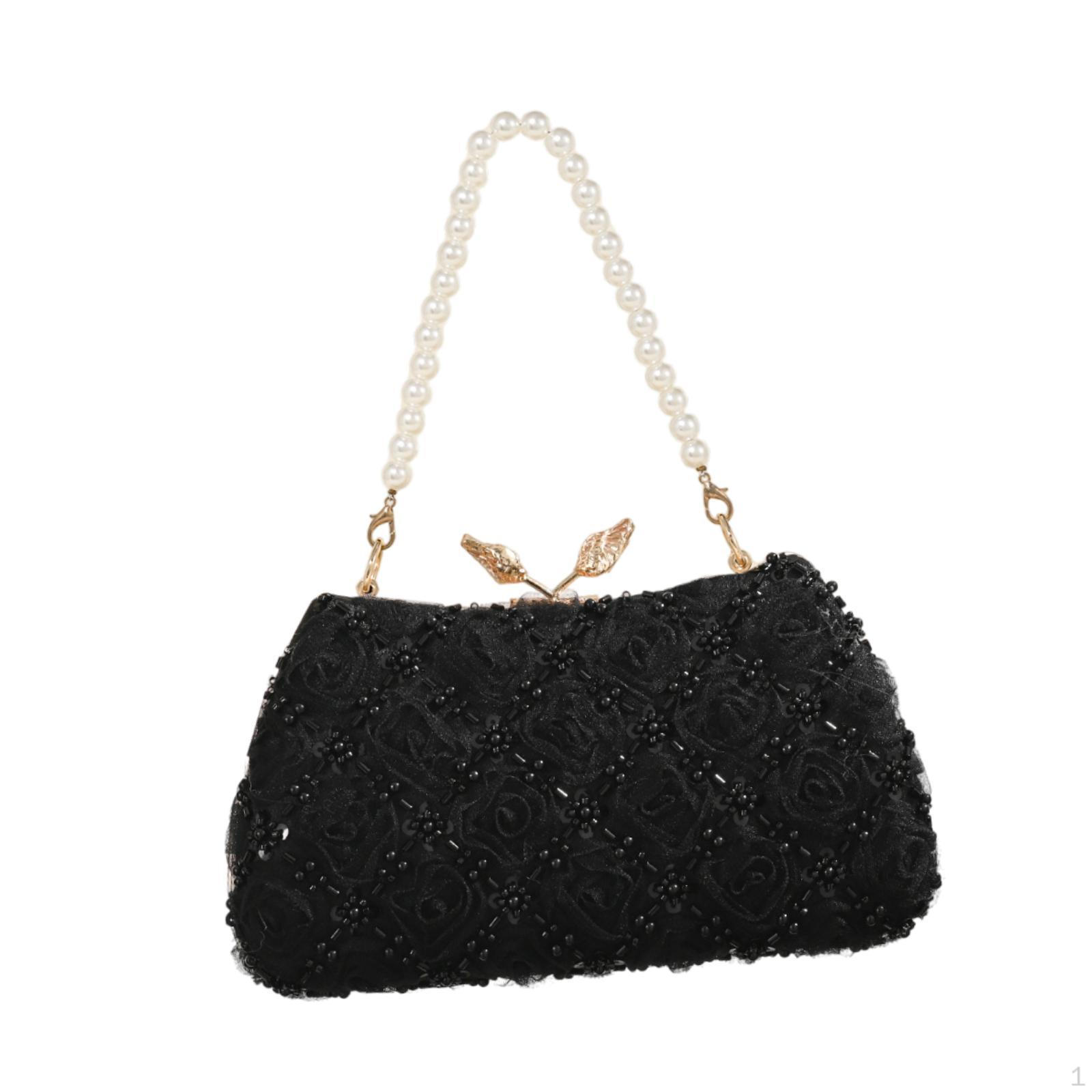 

Вечерняя сумочка-клатч в винтажном стиле с замком-поцелуем, сумочка для вечеринок, путешествий и танцев чёрный