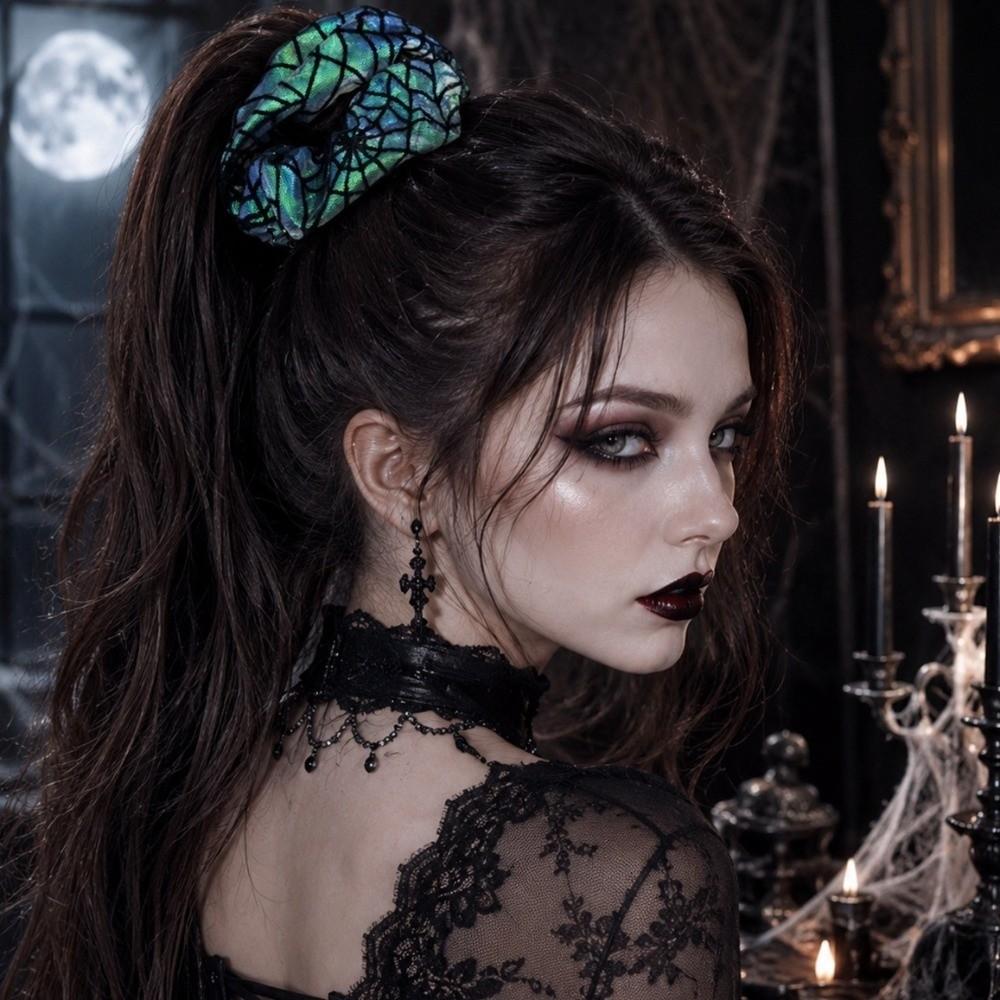 Spring Clip Pumpkin Hair Clip Gothic Halloween Scrunchie Creative Spider Web Hair Bow Masquerades