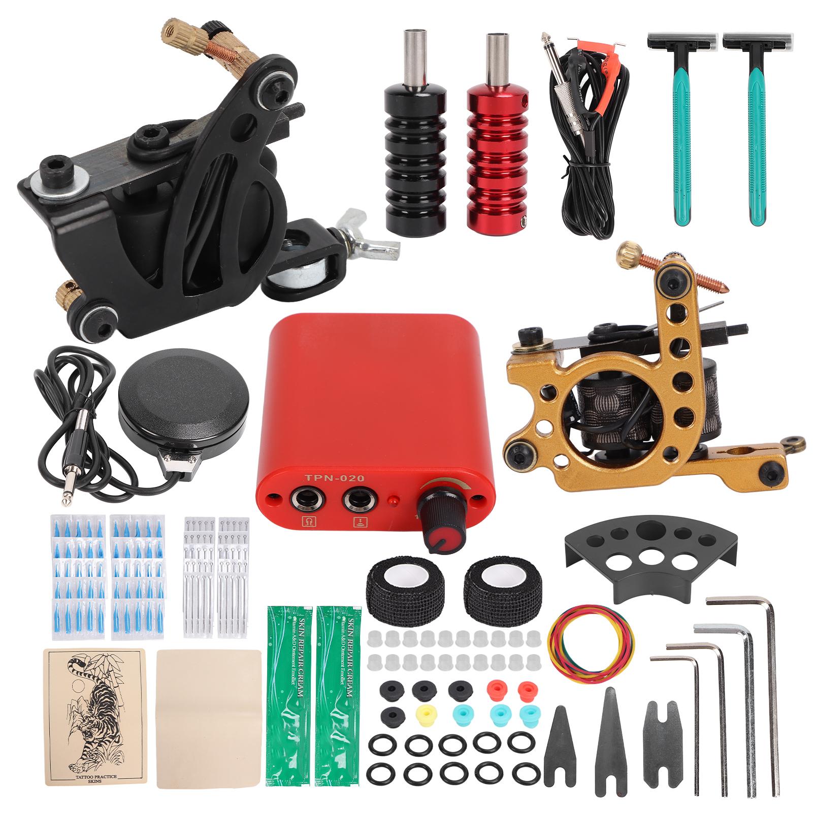 

Полный комплект для татуировок, профессиональный набор для начинающих тату-машинок, мини-блок питания, шнур-клипса 90‑265 В EU Plug