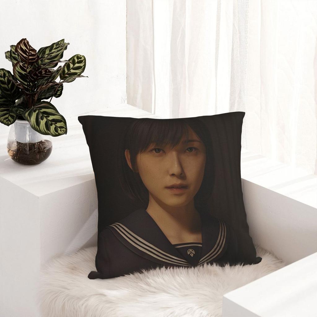 Horror Game Silent Hill F Pillowcase Printed Polyester Cushion Cover Decor Hinako Shimizu Throw Pillow Case Cover Home Zippered