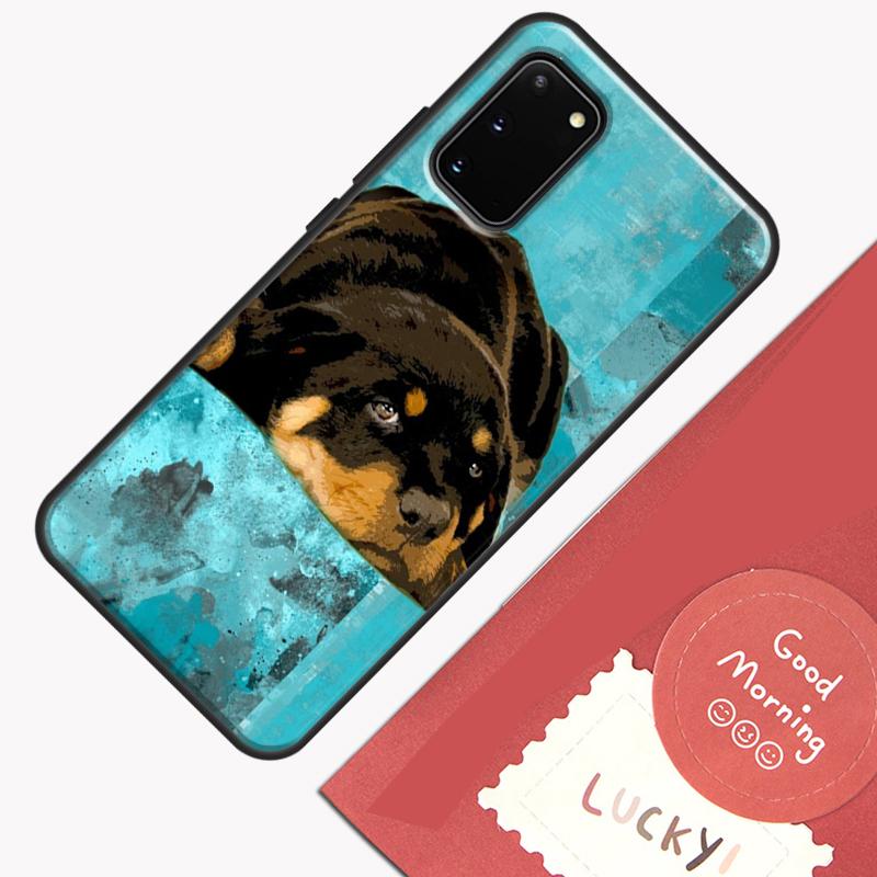 Cute Rottweiler Dog Phone Case For Samsung Galaxy S25 S26 Ultra S20 S21 S22 S23 S24 Plus S9 S10 S25 FE Cover Shell