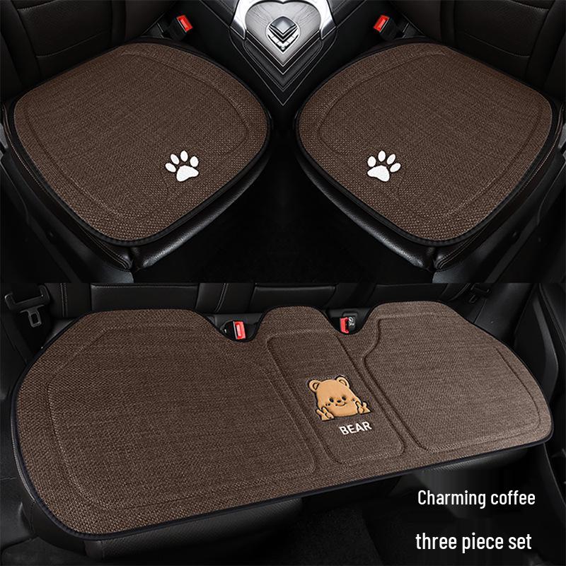 Universal Bieye Bear Cartoon Car Seat Cushion, Cotton & Linen, for All Seasons - Fits Buick Verano, Blue 6 Regal