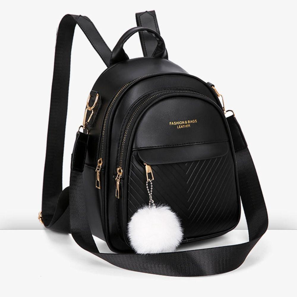 PU Leather Small Square Backpack Simple Mini Bags Women PU Casual Schoolbags College Students