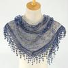 Sciarpa a scialle triangolare con stampa floreale, moda donna per primavera e autunno
