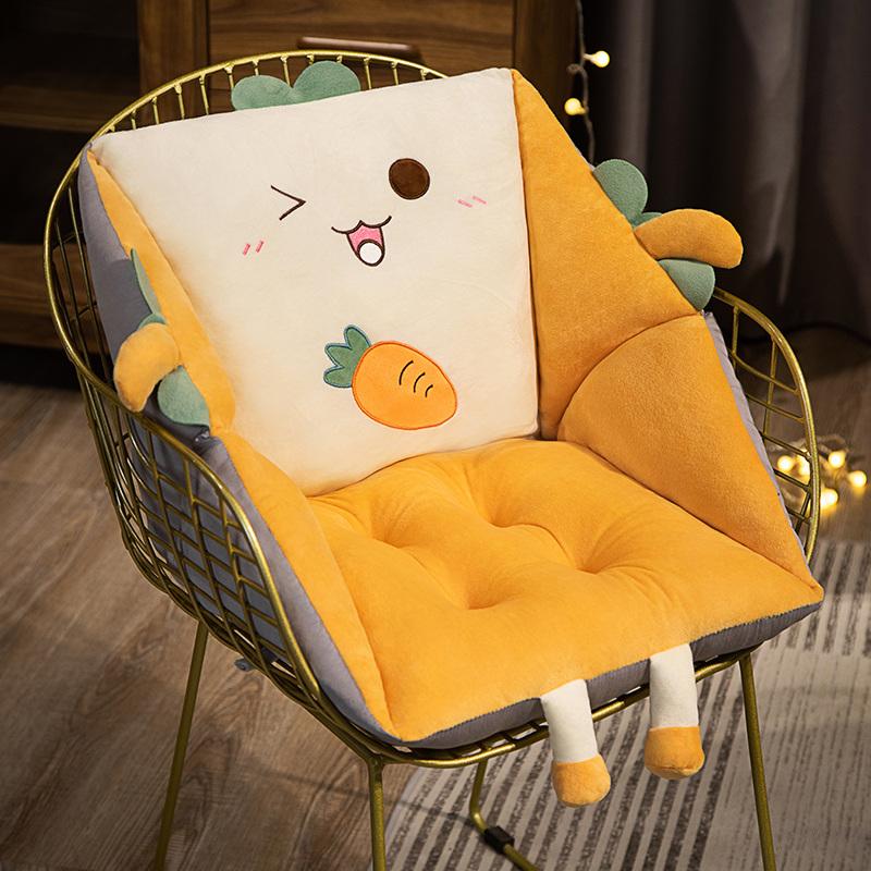 40x40cm Double-Sided Padded Seat Cushion Toast Bread Carrot Soft Stuffed Plush Chair Cushion Suitable For All Seasons Charm Gift