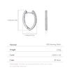925 Sterling Silver Trendy Geometric Thin Ear Buckle Dazzling Moissanite Hoop Earrings for Women OL Fine Jewelry