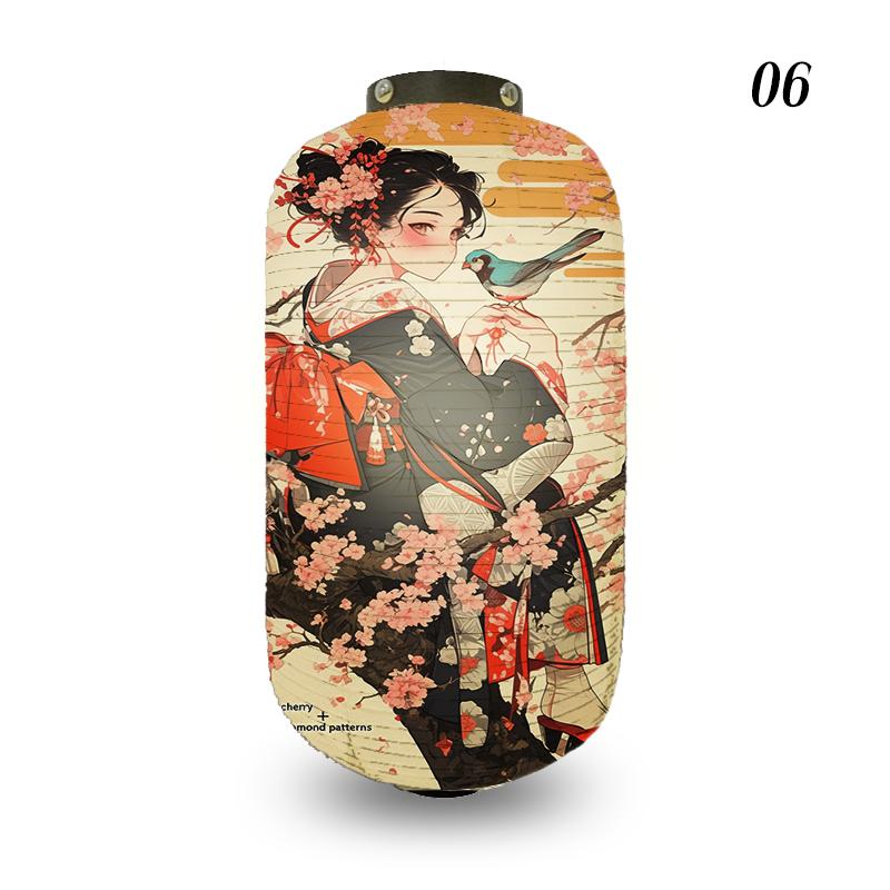 Traditional Style Cloth Lantern Japan Ukiyo-e Geisha Painting Lanterns Izakaya Sushi Shop Restaurant Party New Year Decoration
