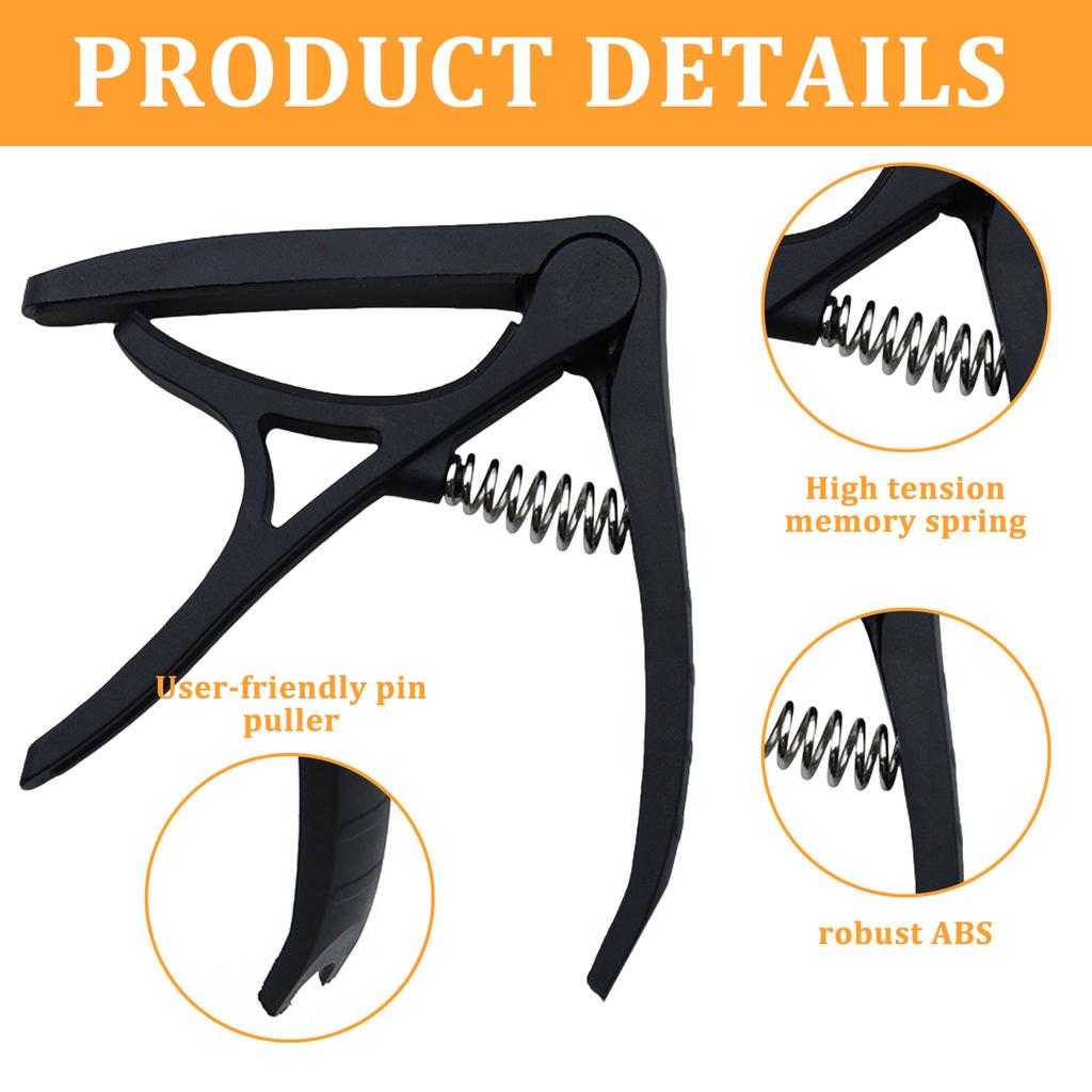 Professional Guitar Capo Sliding Moving Capo for Electric Acoustic Guitar Beginners Durable Guitar Tunings Tone Clip