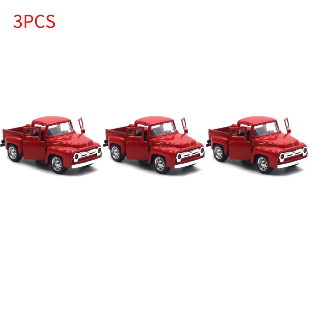 1/32 Red Metal Truck Toy Vintage Red Mini Classic Pickup Truck Kids Children's Christmas New Year Toy Red Metal Truck Toy