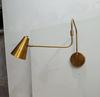 Stilnovo Style Brass Swing Arm Wall Sconce: Mid-Century Modern Reading Light