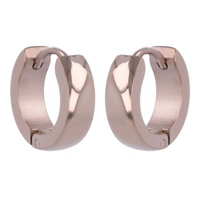 [R4840] - Creolen aus rosa Stahl „Peaceful“ - 12 mm 4 mm