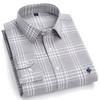 Pure Cotton Plaid skjorter for menn Logo langermet kvalitet formell forretningsmann skjorte
