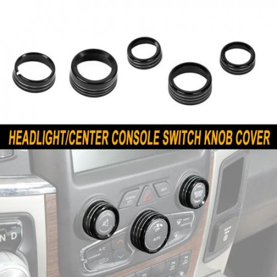 

Накладки на ручки перемикачів фар та центральної консолі для Dodge RAM 1500 13-17