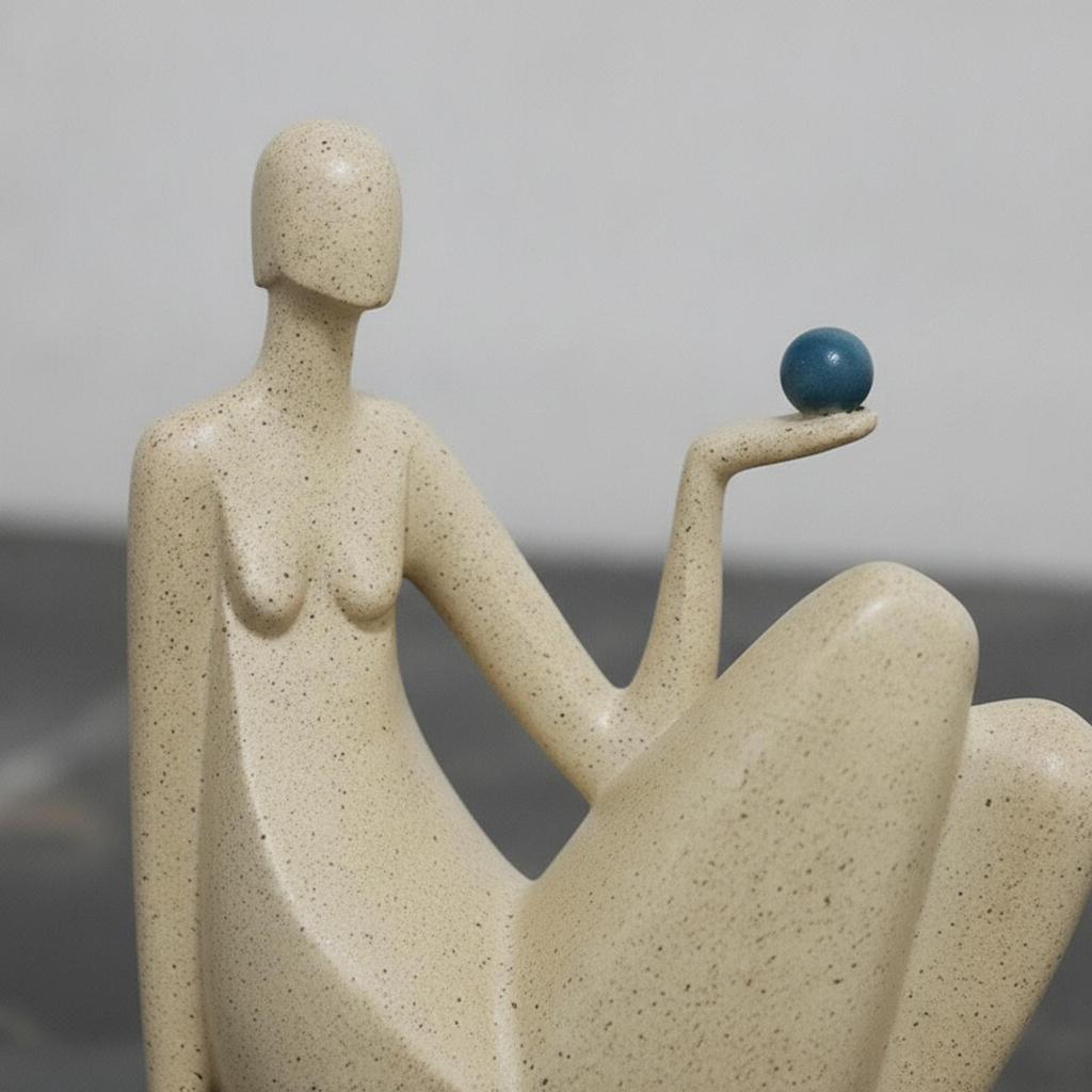 Abstract Sculpture Minimalist Statue Modern with Rectangular Base for Art Lovers,