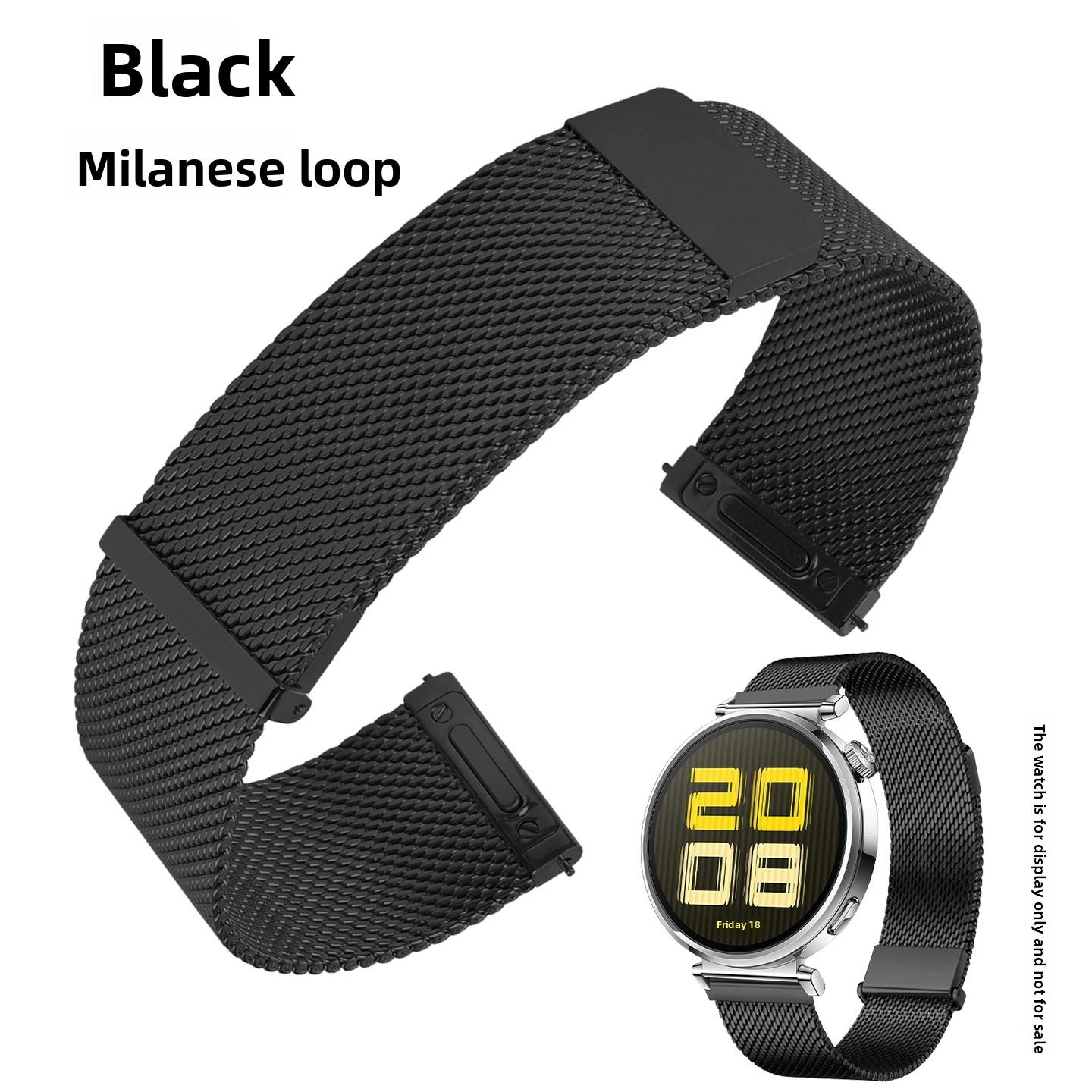 

Milanes Light Gold Strap For Huawei Watch GT6 GT5Pro 42mm Watchband for Huawei Watch 5/4/3 Button Style Metal bracelet 18mm 22mm 18mm