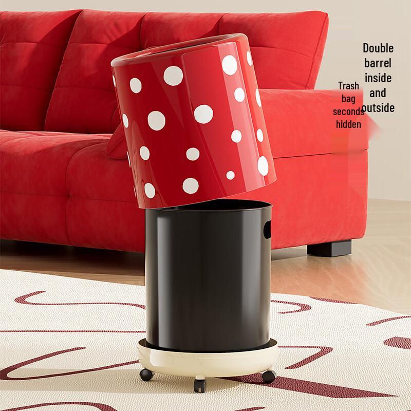 Yuzhuxun Light Luxury Double-Layer Trash Can Set
