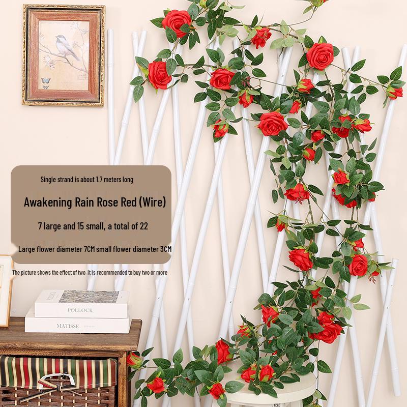 Artificial Rose Vine Hanging Basket and Arch Decoration