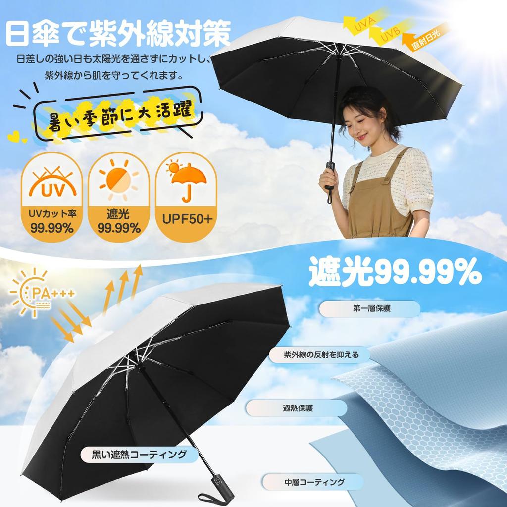 Folding Parasol New Automatic Opening and UV Protection Rain Complete Sun and Heat Sunburn Large with Storage Day Day Gift Umbrella, [2026 Model,