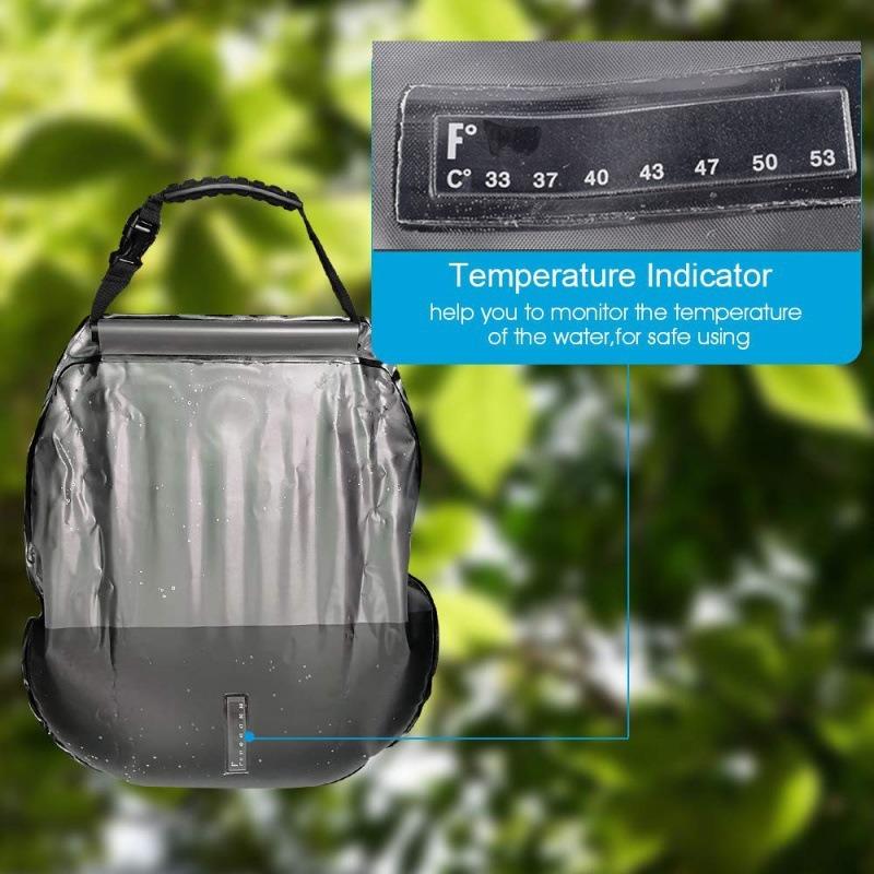 20l Solar Heating Camping Shower Bag Portable Outdoor Solar Shower With Removable Hose On-off Shower Head